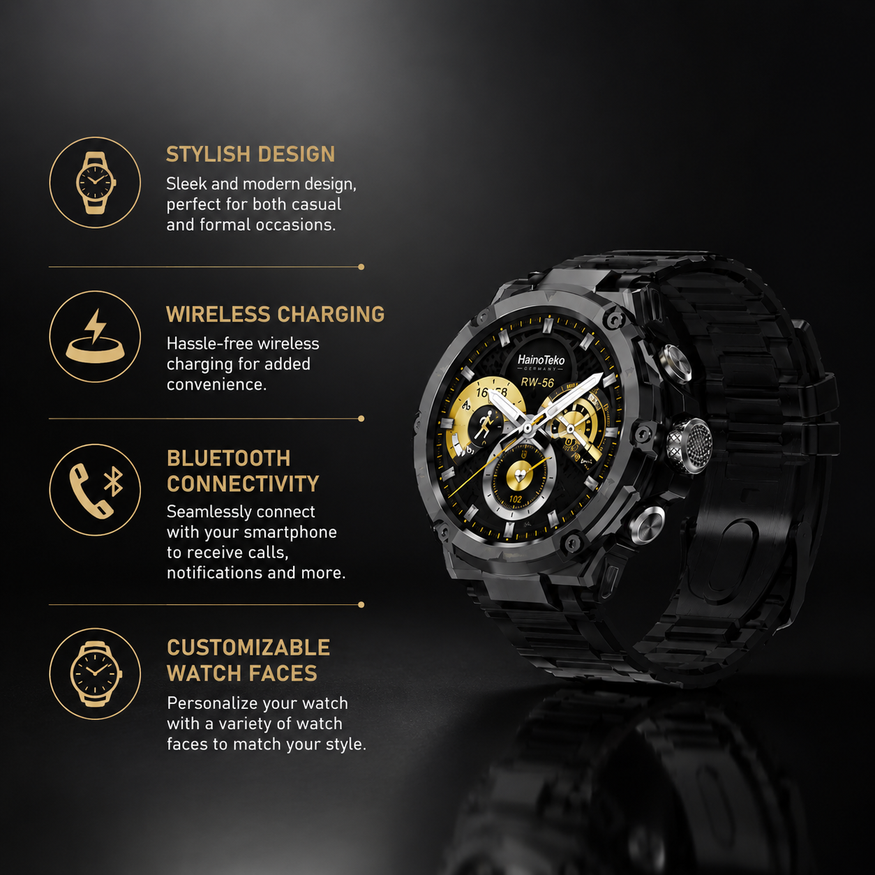 Haino Teko RW-56 Smart Watch with Multi-Style Display Design