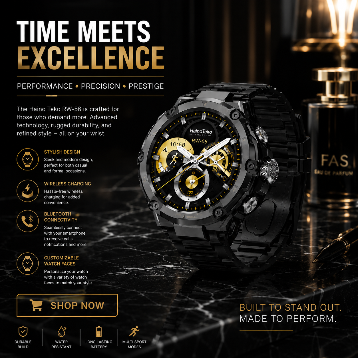Haino Teko RW-56 Smart Watch with Multi-Style Display Design