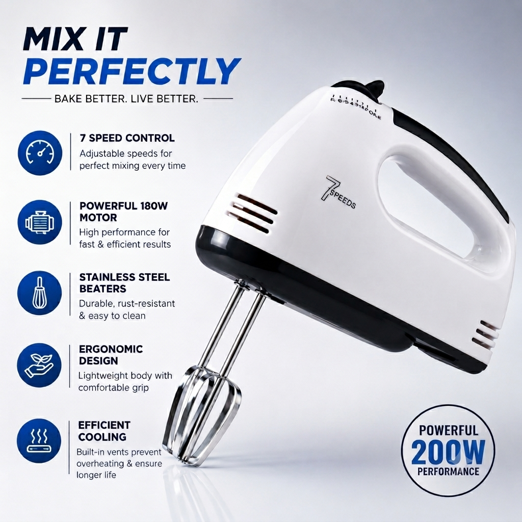 Electric Hand Mixer with Dual Beaters