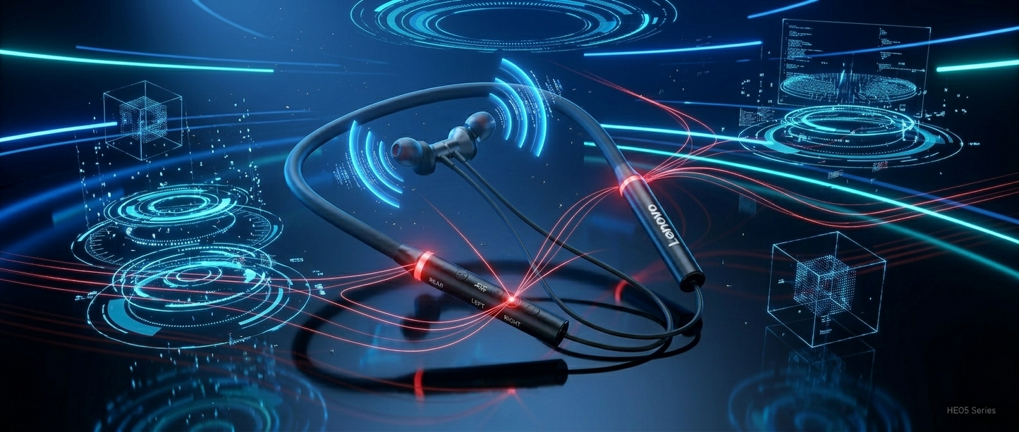 Lenovo - Hanging Neckband Wireless Headphones
