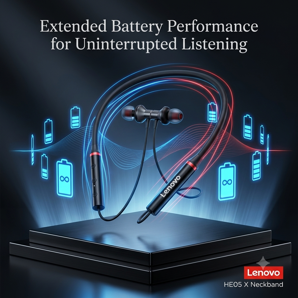 Lenovo - Hanging Neckband Wireless Headphones