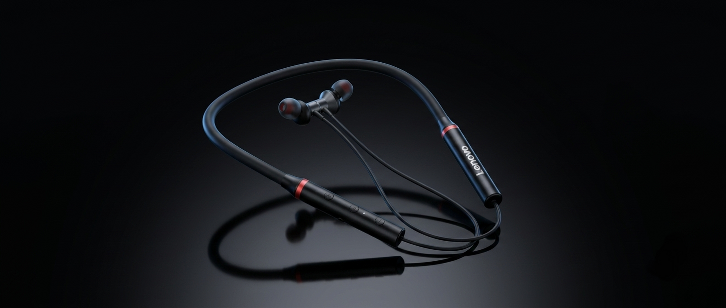 Lenovo - Hanging Neckband Wireless Headphones